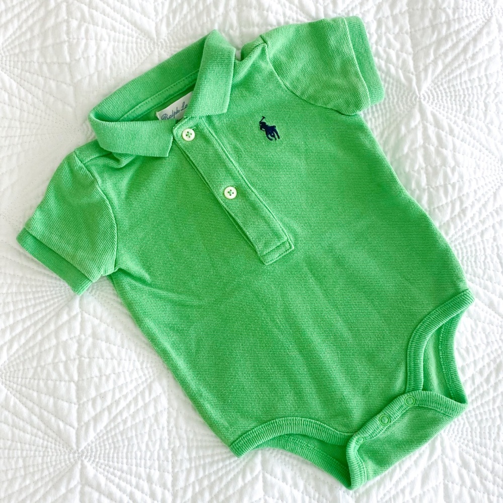 Ralph Lauren Polo Baby Pique Collared Onesie 3M